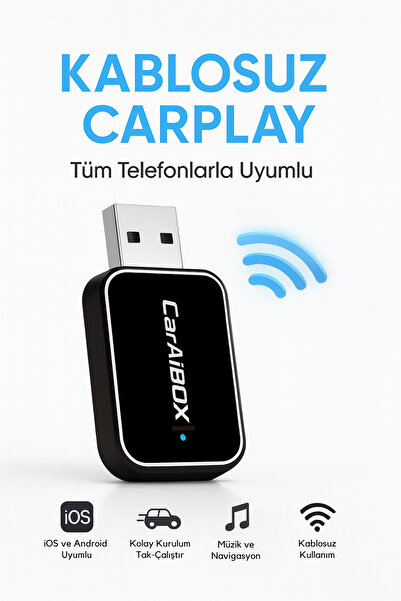 Omaze Kablosuz Carplay Adaptörü Android ve Apple Uyumlu Wireless Carplay