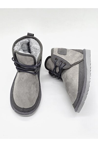 Luvesta Shoes Mini Bağcıklı İnce Taban Bot Gri