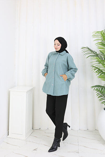 MİSS M.A.T FASHİON Pon Pon Bucket Fabric Standard Size Shirt Jacket