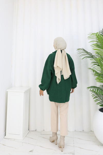 MİSS M.A.T FASHİON Pon Pon Bucket Fabric Standard Size Shirt Jacket