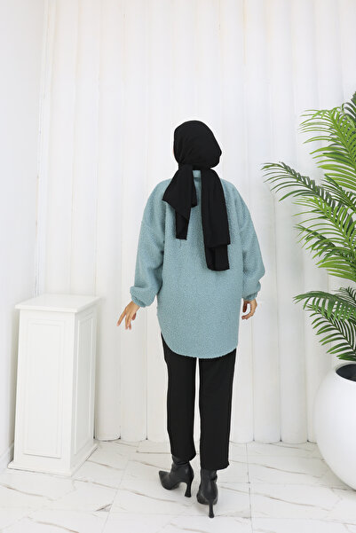 MİSS M.A.T FASHİON Pon Pon Bucket Fabric Standard Size Shirt Jacket