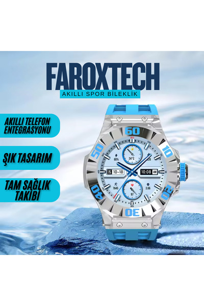 FaroxTech Akıllı Spor Saat – IP67 Suya Dayanıklı, Sağlık Takibi, Bluetooth Arama, Uzun Pil Ömrü