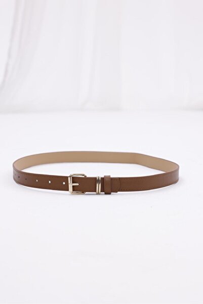 MODAM HİFA Gold Women's Belt with Reel Buckle, Trouser Belt, Dress Belt, Shirt Belt