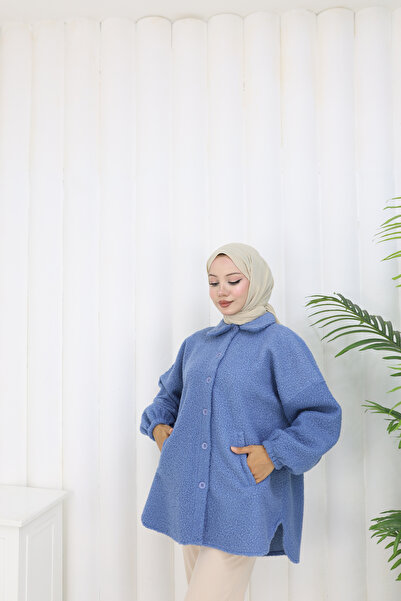 MİSS M.A.T FASHİON Pon Pon Bucket Fabric Standard Size Shirt Jacket