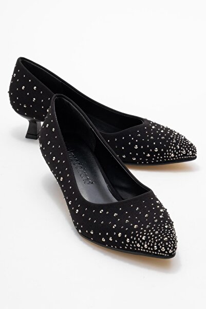 CCWAY AYAKKABI Dámské boty na podpatku se skleněnými kamínky ČERNÁ ZRA