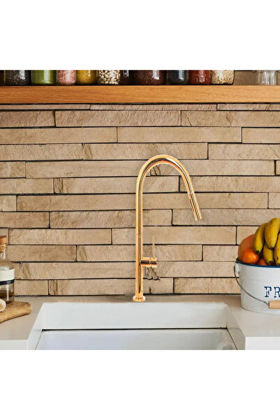 KORMAN TECHNIK Baterie de bucătărie cu duș extractibil, alamă sanitară, auriu, CF2043