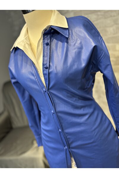 Maison MeDa Saks Deri ceket/elbise