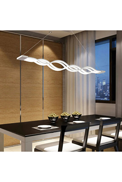 Alessandro DESIGN Candelabru LED 105W - 140W, Design Modern Ondulat, Alb, Int...