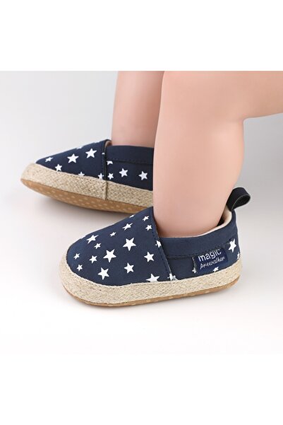 BebeNou Μοκασίνια σε μπλε σκούρο χρώμα με αστέρια cs2181-2-va17