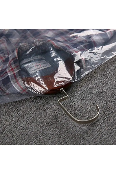 HG Tedarik 10 Adet 60*90 Cm Şeffaf Elbise Poşeti, Askı Delikli Omuz Kesimli Koruyucu Elbise Kıyafet Hurcu