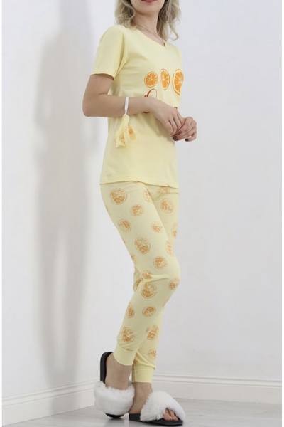 Clariss Orange Patterned Pajama Set