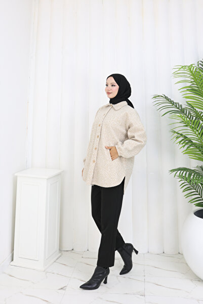 MİSS M.A.T FASHİON Pon Pon Bucket Fabric Standard Size Shirt Jacket