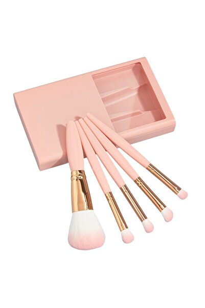Bibilel Set of 5 Makeup Brushes with Soft Bristles, Storage Holder and Mirror...