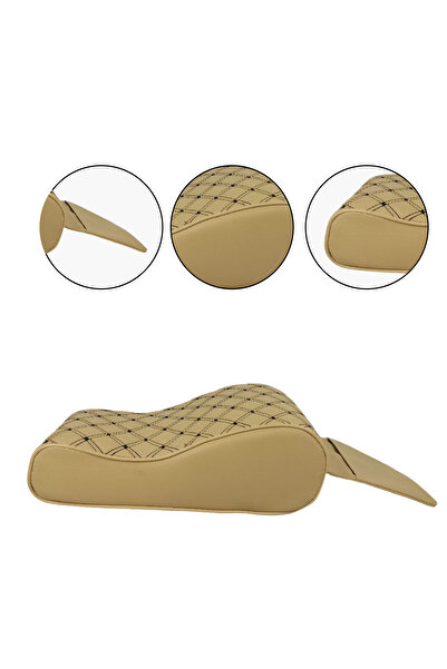 Generic Car Armrest Cushion with Phone Holder - Premium PU Leather, Ergonomic Design for Comfort