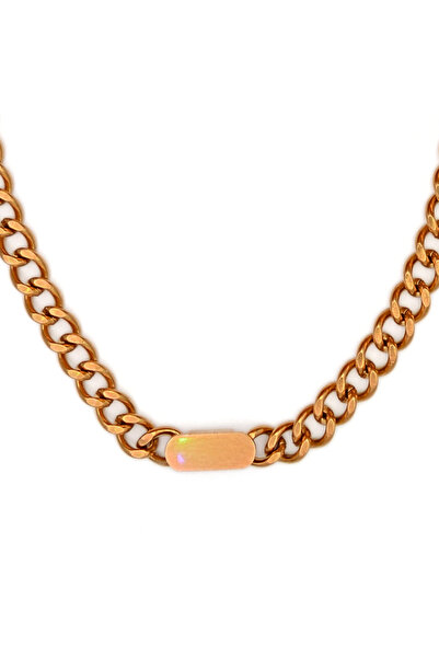 IMMACULATI Colier Cuban Link din oțel inoxidabil placat cu aur de 18k, imperm...