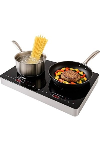 COOK-IT Επαγωγική εστία COOK-IT, 3500W, 2 ζώνες, 10 επίπεδα ισχύος, 60–240°C,...