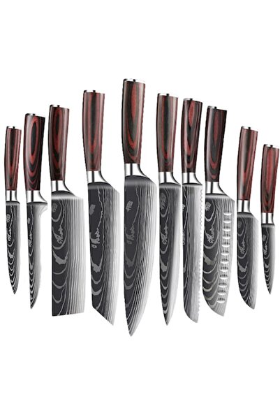 OptimStar Cuțite profesionale, set de 10 bucăți, duritate HRC 62+, ergonomice...