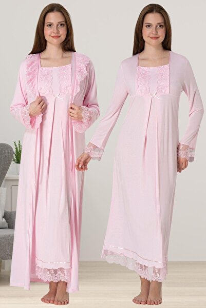 Lohusa Homewear Set de 2 cămăși de noapte pentru maternitate, din bumbac, cu ...