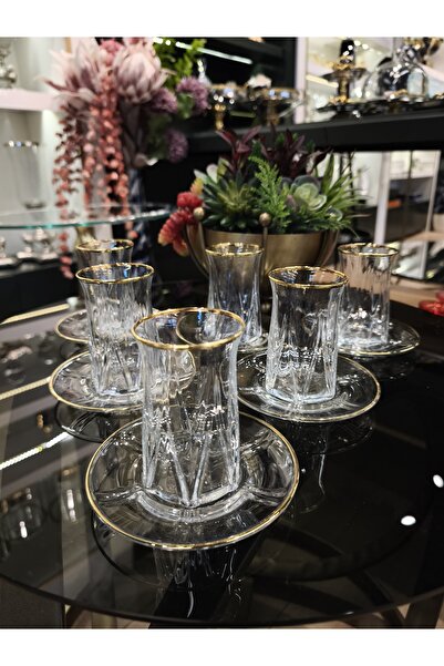 P&ORA PREMIUM KITCHEN PRODUCTS New Zeo Real Gold Gilded Tea Set for 6 Person