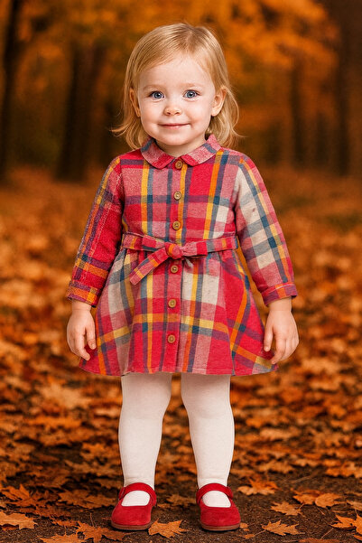canmana kids&baby Girl's Woodcutter Fabric Monthly Dress 6-12-18-24 Months