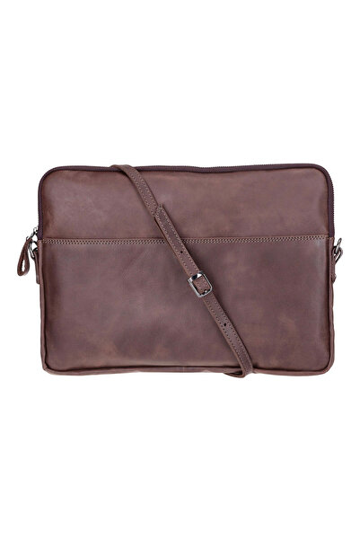 BloominBag Bloomsleeve Leeds 14" Mahogany Dark Brown Genuine Leather Laptop & Tablet Sleeve