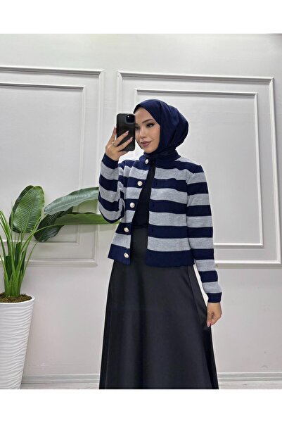 moda acar Short Striped Ttriko Sweater