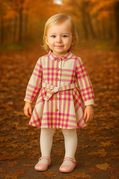 canmana kids&baby Girl's Woodcutter Fabric Monthly Dress 6-12-18-24 Months