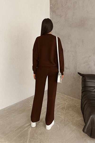 Gugus Women's Modal Fabric Zippered Wide Leg College Collar Suit