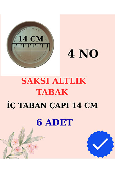 İMRE ÇİÇEKÇİLİK SAKSI ALTLIK TABAK - 6 ADET - 4 NO