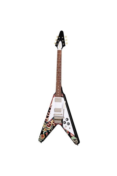 Epiphone Jimi Hendrix "Love Drops" Flying V Elektro Gitar (Ebony)