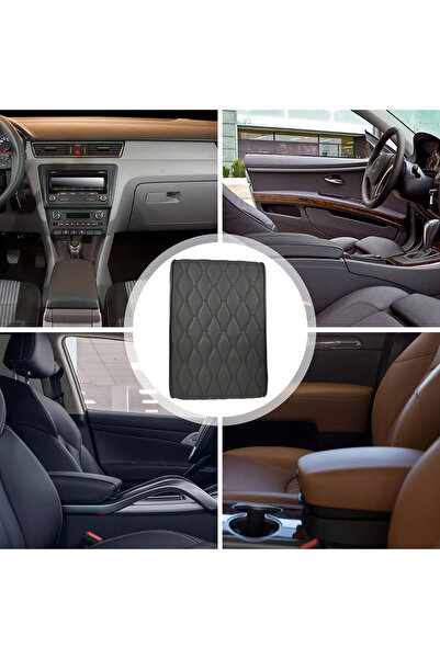 Generic Car Armrest Pad - Premium Quilted PU Leather Cushion - Memory Foam for Enhanced Comfort