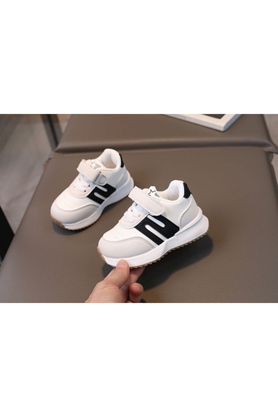 BebeNou Teniși albi cu inserții negre - sony mdhy892-1-c