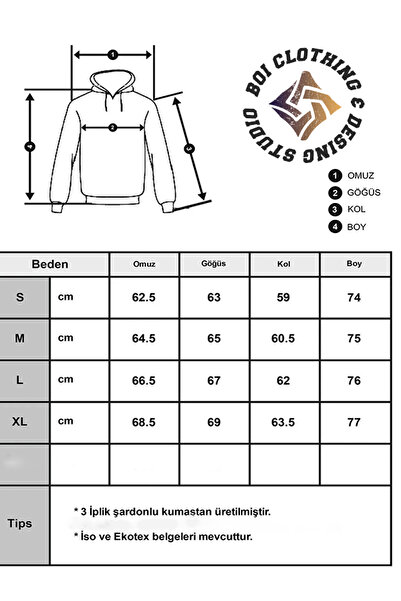 Boi Unisex ES 404 Essential φούτερ Κορυφαίας ποιότητας Χοντρό φούτερ με κουκούλα