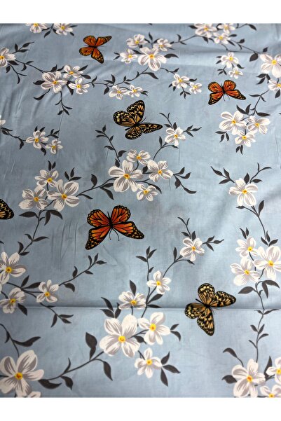 %100 Pamuk Desenli Poplin Kumaş En:240 Cm Nevresim, Çarşaf, Yastık Kılıfı, Elbise Ve Çanta