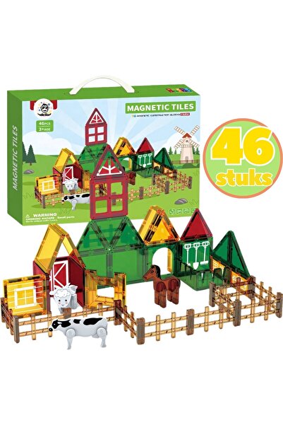 VALA Smart, educational magnetic construction set, VALA® FARM magnetic blocks, 46 pieces