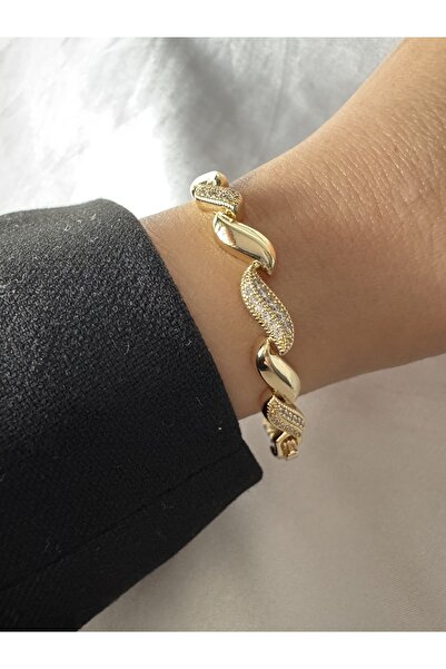 Petra Jeweils kadın kıvrımlı zincir model gold bileklik