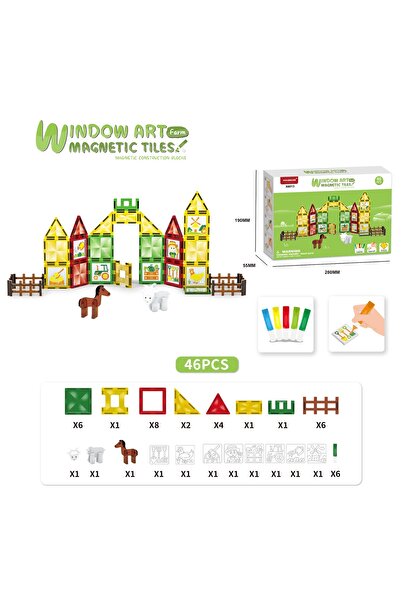 VALA Smart, educational magnetic construction set, VALA® FARM magnetic blocks, 46 pieces