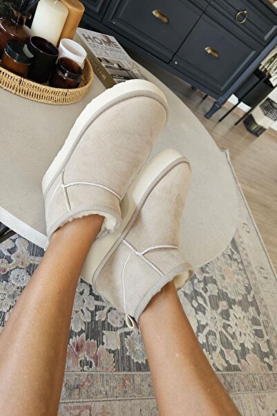 Topukla Footwear OPS 2AK Topukla Kadın İçi Kürklü Kalın Tabanlı Kısa Bot