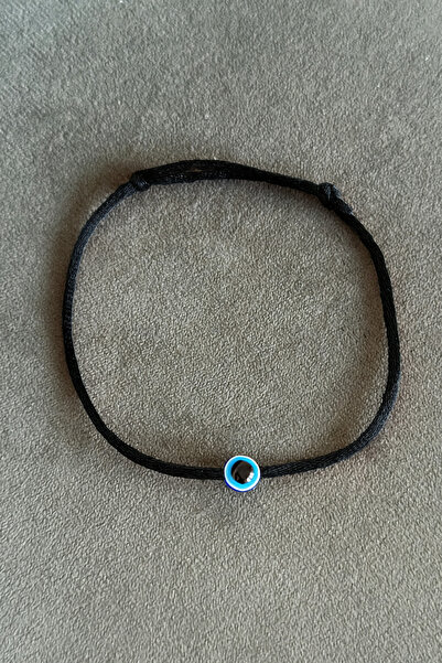 Femenino Ayarlanabilir Siyah İp Nazar Boncuklu Şans Halhalı