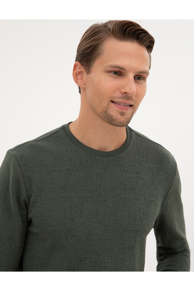 Pierre Cardin Dark Khaki Regular Fit Sweatshirt 50313944-Vr111
