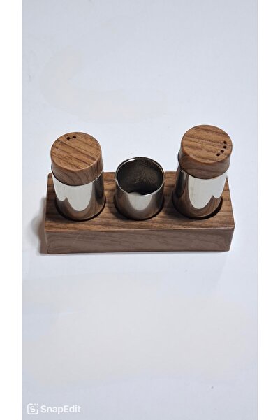 abnturk Yüksek kalite Tuzluk, Biberlik ve Kürdanlık Seti Paslanmaz Çelik