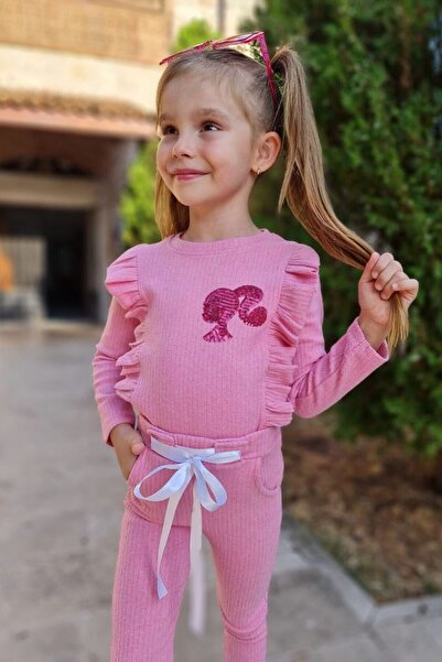 MARMARA FIRSAT Sequin Patterned Preschool Girl's Camisole Top and Bottom Set