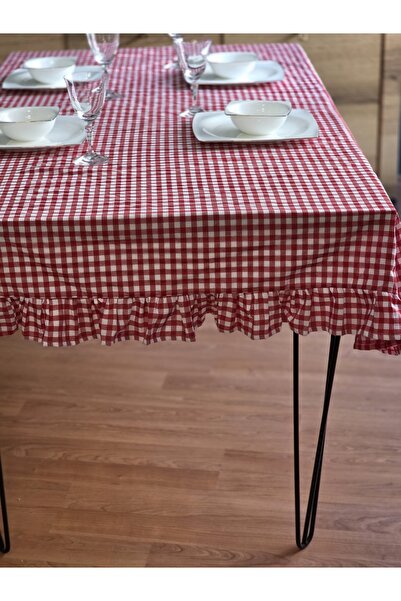 Angels' Collection Ruffled Gingham Tablecloth