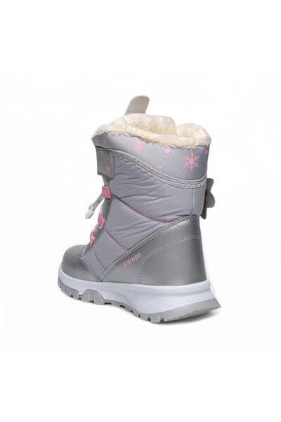 Demashoes Cizme din shearling argintiu pentru fete