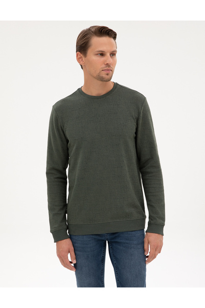 Pierre Cardin Dark Khaki Regular Fit Sweatshirt 50313944-Vr111