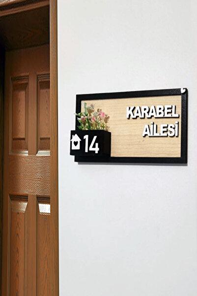 mimo Kişiye özel çiçekli ahşap kapı numarası Kapı süsü – Çiçekli Kapı Süsü