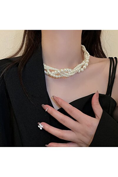 Hüma Butik Takı & Aksesuar 3 Katmanlı Tatlı Su İncisi Kolye
