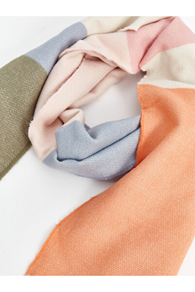 LC Waikiki Жіночий шарф з бахромою та кольоровими блоками