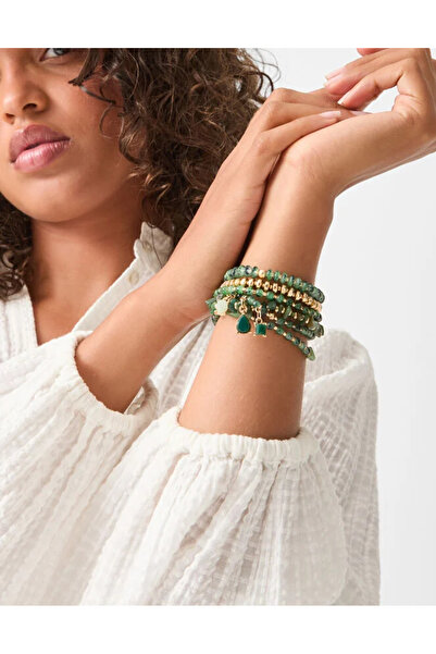 Accessorize Yeşil Taşlı Streç Bileklik Seti X 6