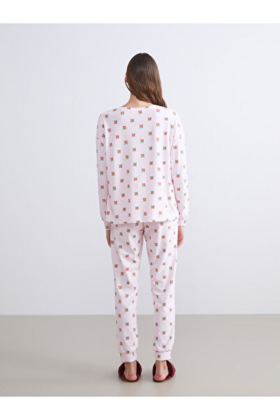 LC Waikiki Peak New Season Crew Neck Patterned Women's Pajama Set